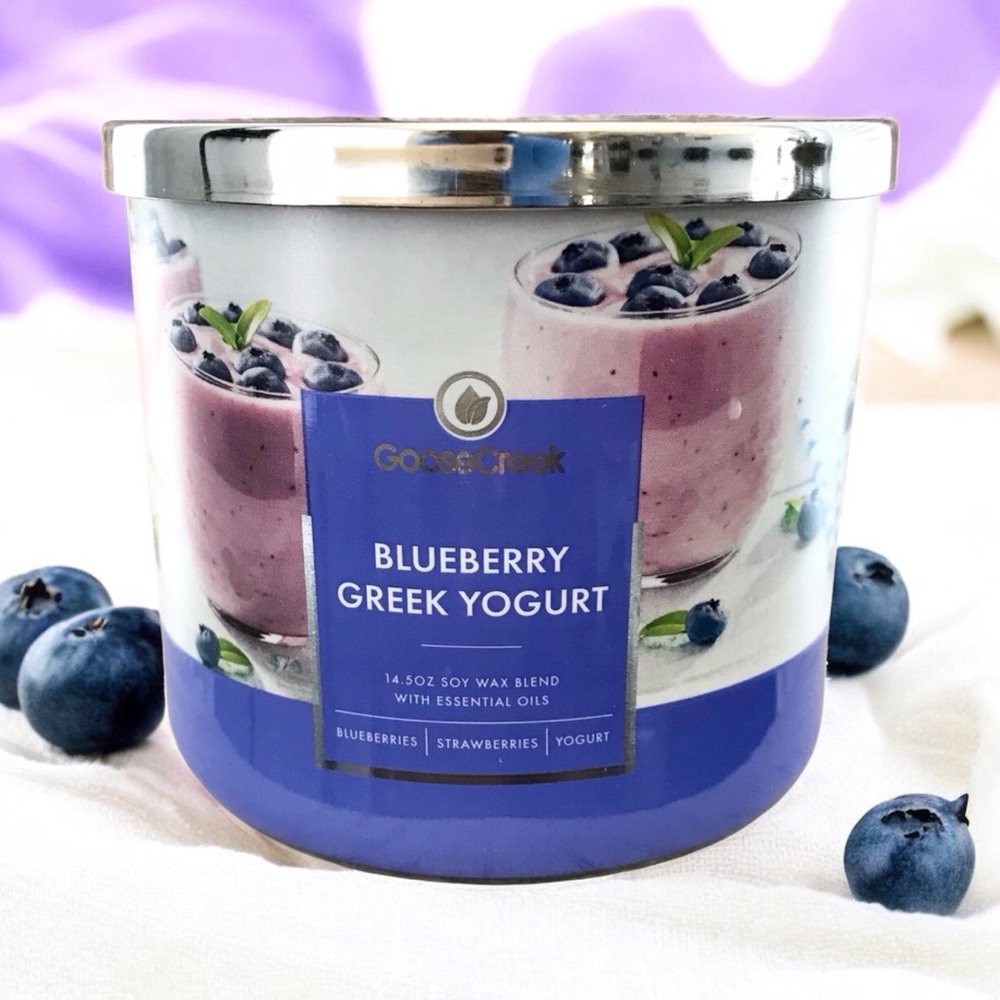 🆕40+ Hrs Blueberry Greek Yogurt 3 Wick Candle